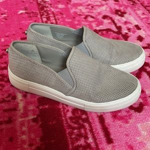 Steve Madden suede slip on sneakers grey